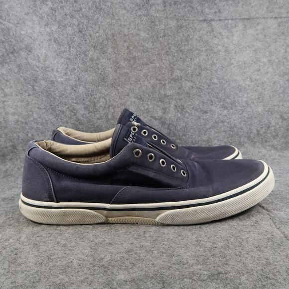 Sperry Shoes Mens 11.5 Casual Dockside Sneakers Slip On Laceless Canvas Trainers - Picture 1 of 14
